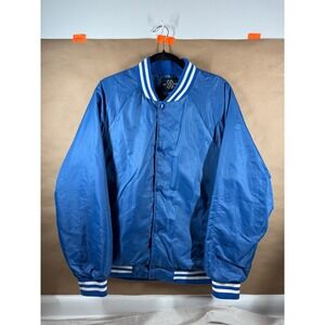 Jaywalker Blue Satin Bomber Jacket‎ Menswear Outerwear Vintage Style